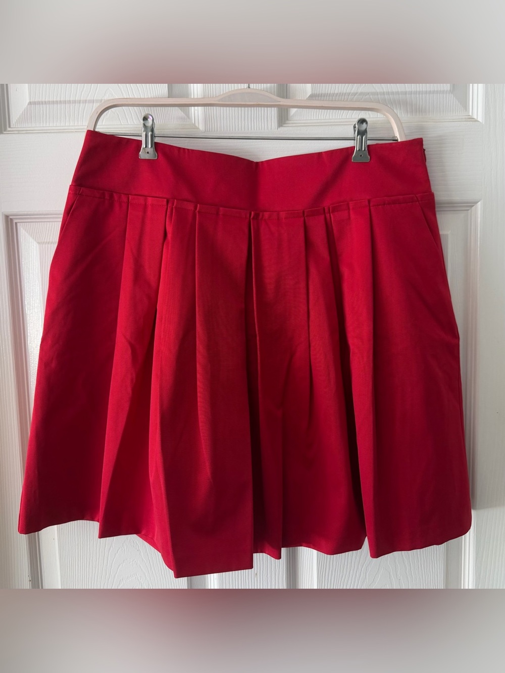 NWT Ann Taylor Red Pleated Skater Skirt